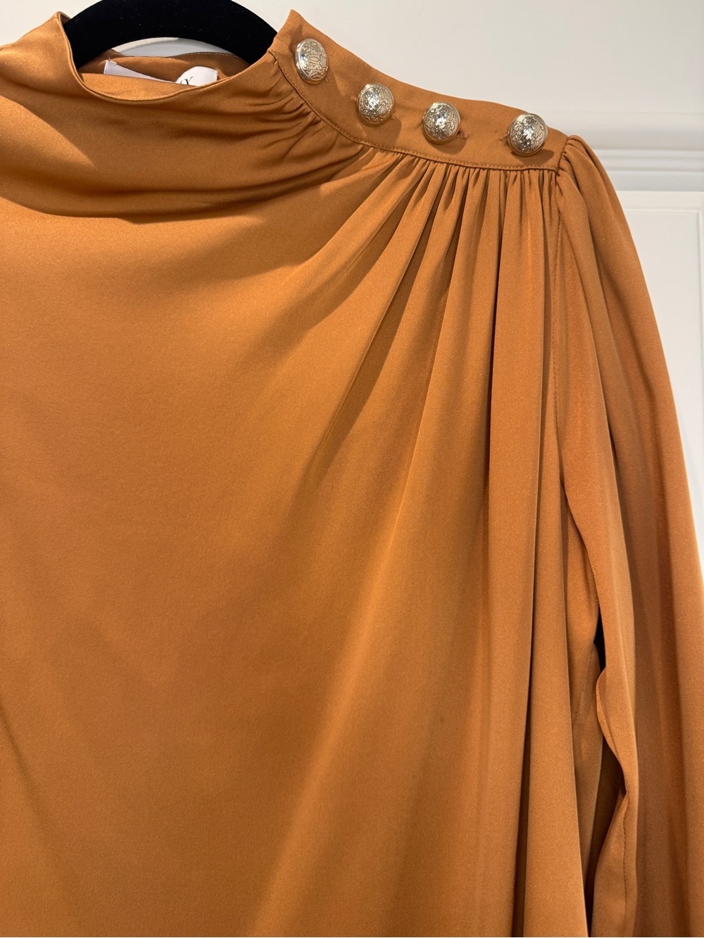 Intermix Draped Silk Blouse Size 2 - Picture 3 of 6